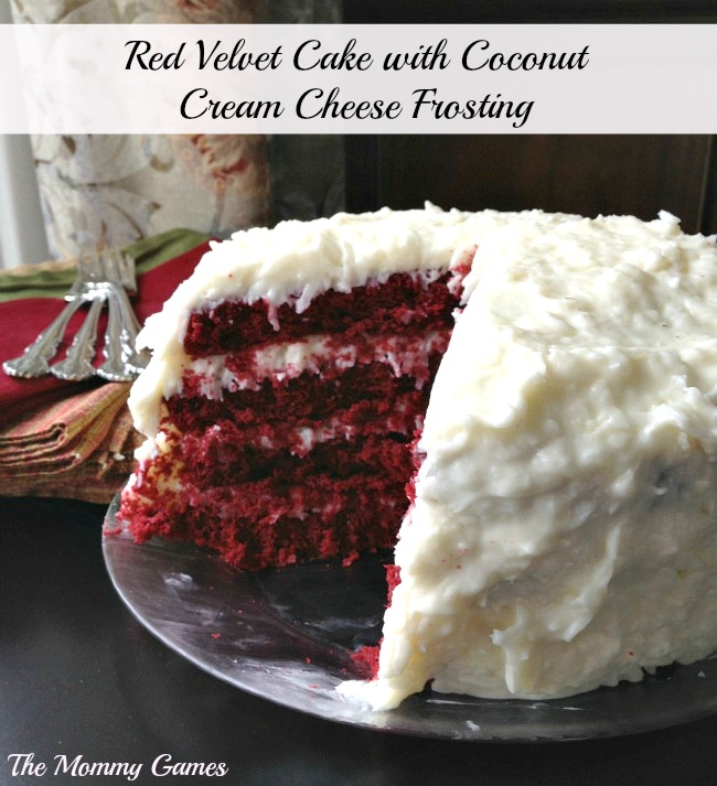 Red Velvet Cake with Coconut Cream Cheese Frosting