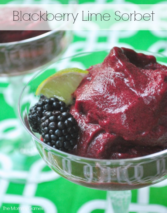 Blackberry Lime Sorbet {The Mommy Games}