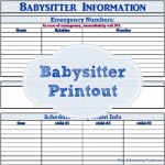 Babysitter Printout Keep everything your sitter needs to know in one spot! {The Mommy Games}
